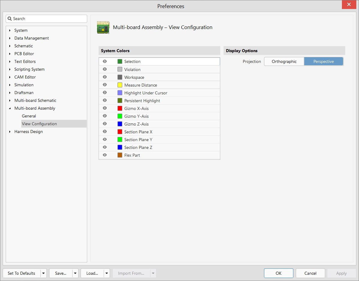 Multi-board Assembly - Preferences - View Configuration