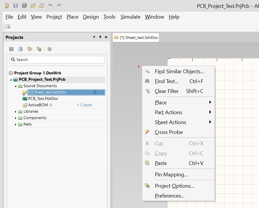 Right Clicking Sch Editor - Space